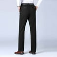thumbnail image 6 of Handshe Men's Solid Color Straight Leg Business Dress Pants with Buttoned Pockets, Office Dressy Wear,Plus Size, 6 of 6