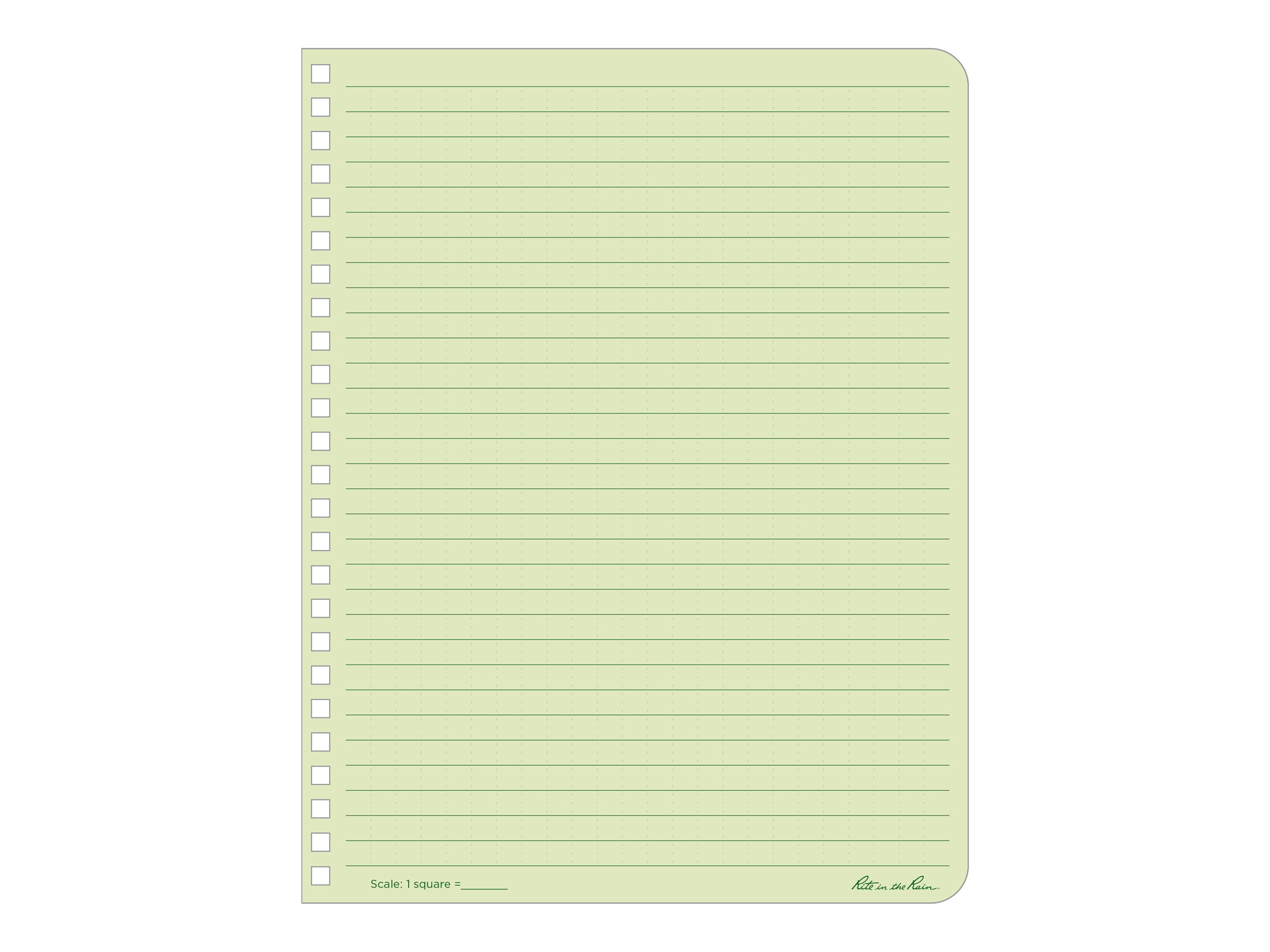 Rite in the Rain 6.625"x8.5" Side Spiral All-Weather Notebook Green