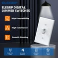 thumbnail image 4 of ELEGRP Digital Toggle Dimmer Switch for Dimmable LED, CFL and Incandescent Light Bulbs, Single Pole or 3-Way Toggle LED Dimmer Light Switch, UL Listed, 2 PC, White, 4 of 9