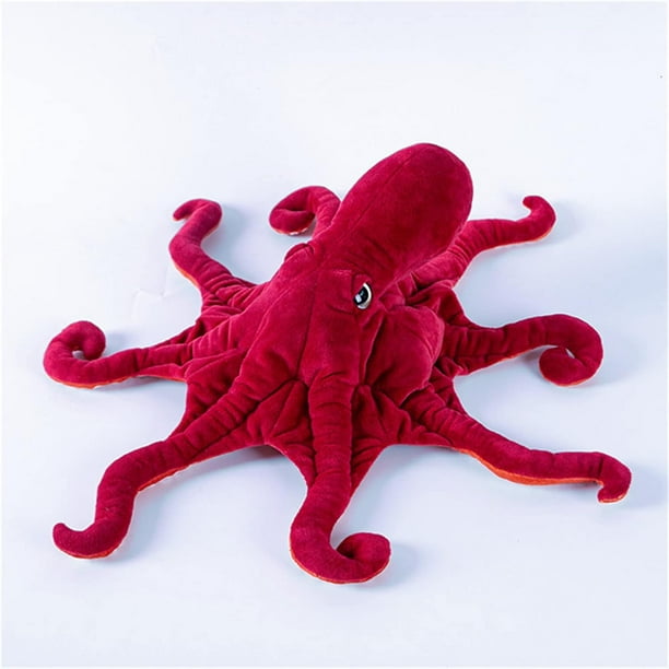 TAMMYFLYFLY - Juguete de Peluche de Pulpo, súper Encantr Rojo Suave de la Vida Real, Juguetes de Peluche realistas Gigantes, pulpos de Animales Rastreros de mar Profundo (18 Pulgadas)