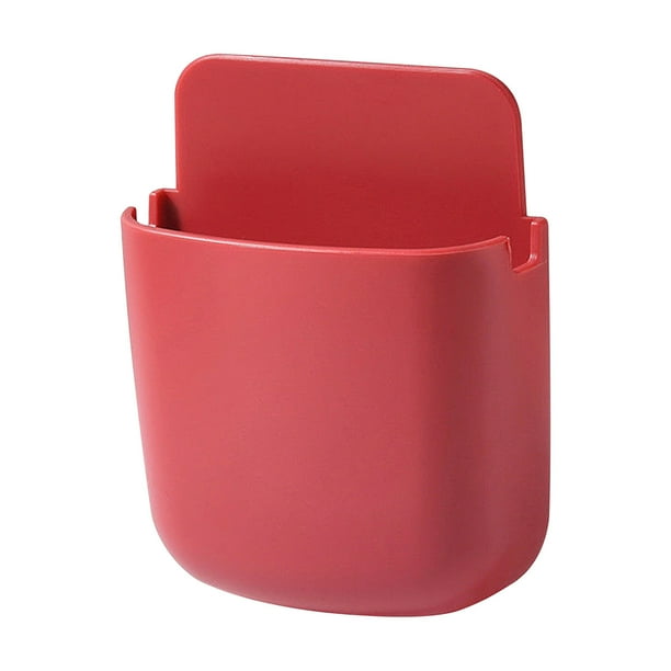 pstuiky Caja de pared para control remoto de aire acondicionado, caja de almacenamiento de pared, perforadora, soporte para teléfono móvil