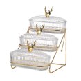 Walbest 3Tier Dried Fruit Display Tray with Nut Stand Stylish Elk Lid