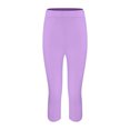 thumbnail image 5 of NANAIQ Women's Fashion Solid Color Casual Yoga Capri Leggings - High Waist Tummy Control Workout Pants for Gym, Yoga & Daily Wear | Soft Yoga Activewear Light Purple S, 5 of 8