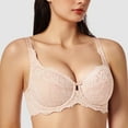 thumbnail image 4 of MELENECA Women's Plus Size Minimizer Bras Full Coverage Lace Unlined Underwire Bra Beige 44B, 4 of 6