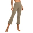 thumbnail image 3 of YFNNUP Capris Flare Leggings for Women High Waisted Capri Pants Tummy Control Workout Yoga Pants Coffee,L, 3 of 7