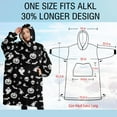 thumbnail image 4 of Oversized Wearable Blanket Hoodie,Black Halloween Ghost Pumpkin Pattern Sherpa Blanket Hoodie with Super Pockets,Super Warm Fuzzy Pullover for Women & Men, 4 of 6