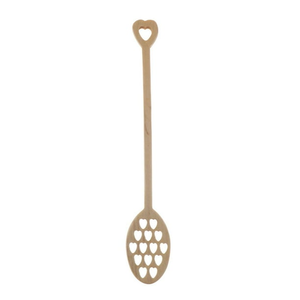 Barra de madera maciza para mezclar miel, cuchara hueca tallada, cucharones para miel Amor