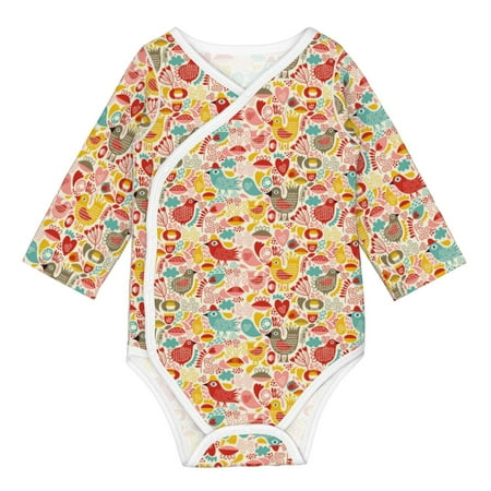 

Coaee Colorful Chicken for Soft Cotton Baby Long-Sleeve Bodysuit Girls Boys Bodysuit Romper