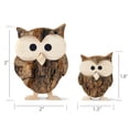 thumbnail image 3 of Wooden Owl Figurines Home Decorations - Rustic Owl Statue - Gift for Owls Lovers - Bark Owls (2pcs), 3 of 5