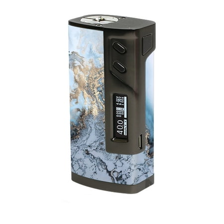 Skin Decal For Sigelei 213W Tc Temp Control Vape Mod / Blue Gold Grey Marble Pattern