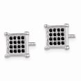 thumbnail image 2 of 925 Sterling Silver Rhodium-plated Black CZ Pav∩┐╜ Princess Square Post Earrings; for Adults and Teens; for Women and Men, 2 of 3