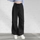 thumbnail image 3 of Gibobby Pantalones tipo cargo estampados de mujer Pantalones de chándal informales para mujer, ropa holgada de ajuste relajado, cordón en la cintura con bolsillos(Negro,CH), 3 of 4