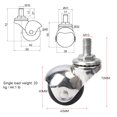 thumbnail image 3 of Ball Casters, Strong Bearing Furniture Wheel Rust Proof High Strength  For Workbench For Coffee Table DIY Project For Cabinet, 3 of 8
