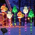 thumbnail image 3 of 6pcs Crowd-Pleaser Solar Christmas LED Lights - Waterproof Moving Lights with Santa, Snowman & Reindeer Designs, Outdoor Decor for Courtyards, Trees & Holiday Displays, Energy-Saving Auto-On/Off, 3 of 5