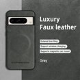 thumbnail image 3 of ELEHOLD PU Leather Case For Google Pixel 8 Pro Slim Magnetic Shockproof Cover, [MagSafe Compatible], [Lens&Screen Protection], Drop protection Case - Gray, 3 of 11
