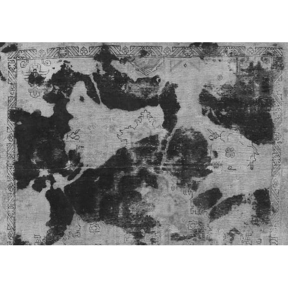 Ahgly Company Indoor Rectangle Abstract Gray Modern Area Rugs, 3' x 5'