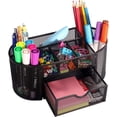 thumbnail image 1 of Organizador de Escritorio de Malla con 8 Compartimentos y 1 Cajón, para Titular de la Pluma para el Hogar y Oficina, 1 of 4