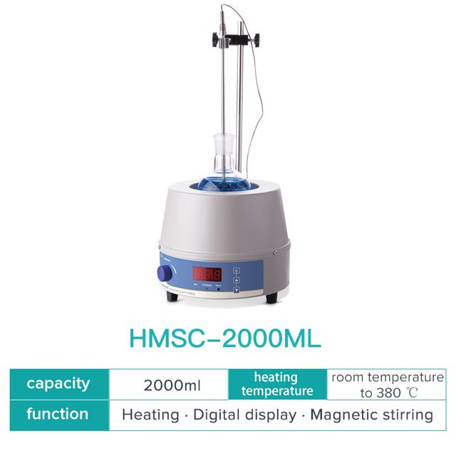 Manto de calentamiento eléctrico Digital, agitador magnético, equipo de laboratorio con regulador térmico, 2000 v a 110v, 220 ml