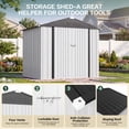 thumbnail image 2 of Homall 6 x 4 ft Outdoor Metal Storage Shed, Garden Tool Shed with Floor Frame & Lockable Double Doors for Backyard, Patio, Lawn, White, 2 of 6