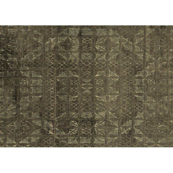 Ahgly Company Indoor Rectangle Abstract Brown Modern Area Rugs, 6' x 9'