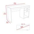 thumbnail image 3 of Tuhome Modern Engineered Wood Charcoal Ibare Two Drawer Computer Desk, 3 of 11