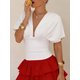 thumbnail image 4 of Top corto liso de verano para mujer, sin mangas, con escote en V profundo, corte ajustado, ideal para fiestas y playa., 4 of 6