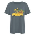 thumbnail image 4 of RKSTN Hauts Grande Taille pour Femmes Mode Été 2024 Col Rond Manches Courtes T-shirt Décontracté Ample Imprimé Graphique Voiture de Pâques, 4 of 4