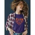 thumbnail image 2 of Halloween Witch and Ghost Heart Design Graphic - Women's T-shirt, 2 of 4