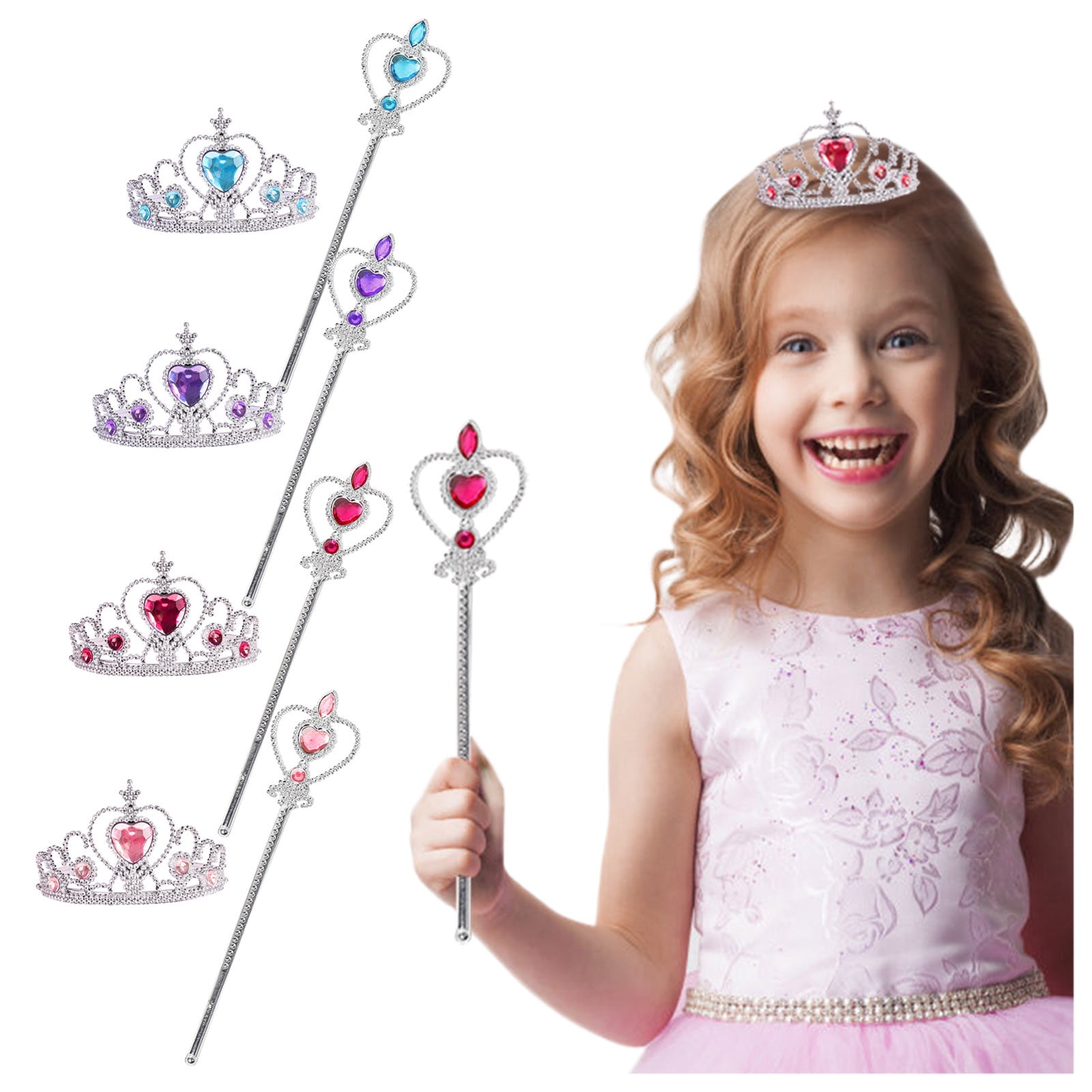 Buy Gift Set Children'S Plastic Crown Tiara Sorcery Scepter Sets