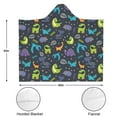 thumbnail image 3 of Wearable Blanket,DarkGray Cartoon Dinosaurs Pattern Hooded Wearable Flannel Blanket for Adults & Teens,Winter Poncho Shawl Wrap Cape Cozy Anti-Pill,50"x60", 3 of 5