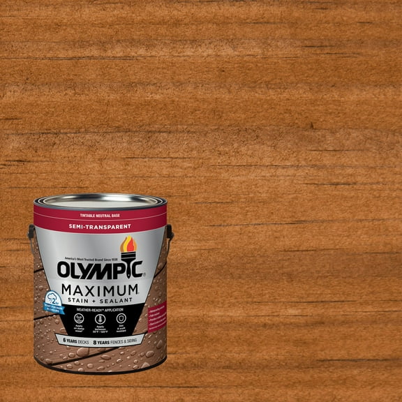 Olympic Maximum 1 Gallon ST-2023 Rustic Cedar Semi-Transparent Exterior Stain and Sealer in One Low VOC