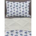 thumbnail image 3 of Floral Comforter & Sham Bedding Set, Repeating of Blooming Cornflowers, 3 pcs Duvet Set Microfiber Filling Quilt, 5 Sizes, White Ceil Blue, by Ambesonne, 3 of 4