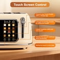 thumbnail image 7 of Mecity 4-Slice Touchscreen Toaster, Retro Stainless Steel Wide Slots Toaster, 6 Browning Settings, Large Digital Display, 120V 1650W, Cream Color, 7 of 7