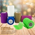 thumbnail image 4 of MEDca Self Adherent Wrap, Athletic Tape Rolls and Sports Adhesive Bandages (3 in x 5 Yards) - 6 Pack, 4 of 11