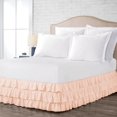 thumbnail image 1 of Multi Ruffled Bed Skirt Peach Short Queen Size 18 Inch Tailored Drop, Soft Double Brushed Hotel Quality Microfiber Bed Skirt Luxury, Easy to Care Wrinkle & Fade Resistance, 1 of 3
