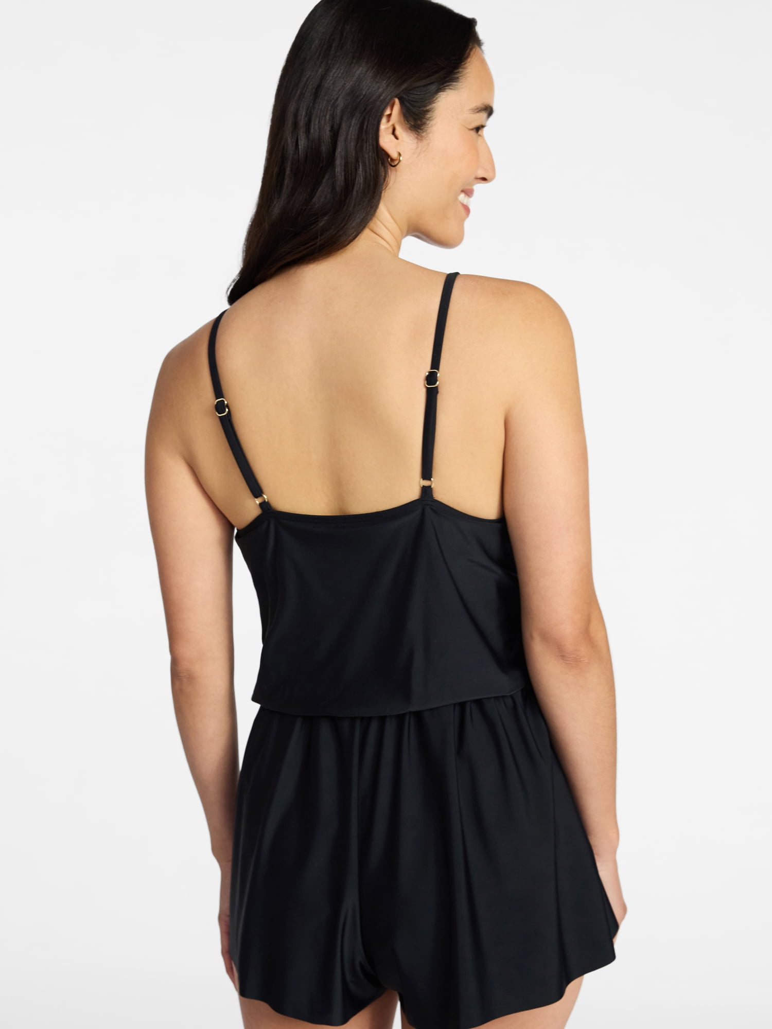 Time and Tru Women's and Women's Plus Size Tank Romper Swimsuit, Sizes XS-3X