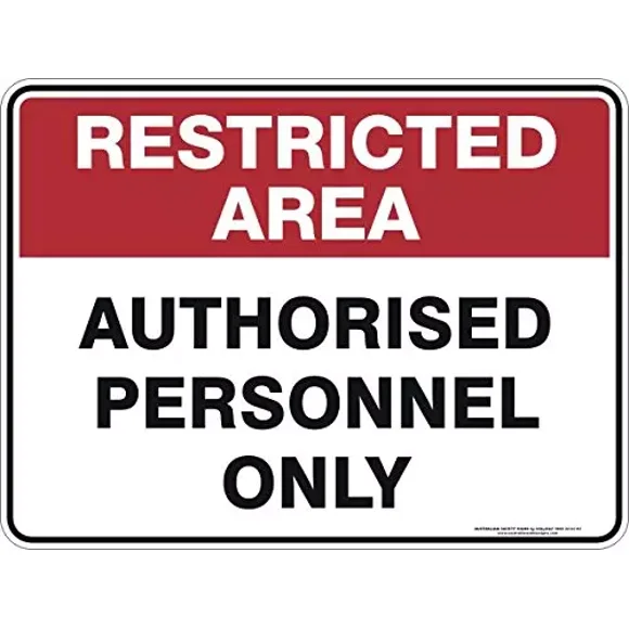 27x20 cm "Restricted Area Keep Out" Vinyl Self Adhesive Stickers - Pack of 4