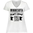 thumbnail image 3 of Inktastic Minnesota Awesome Since 1858 Women's Plus Size V-Neck T-Shirt, 3 of 5