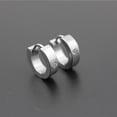 thumbnail image 3 of Pendientes de Aro Huggie Fernando Inoxidable de Cristal 2 piezas, 3 of 8
