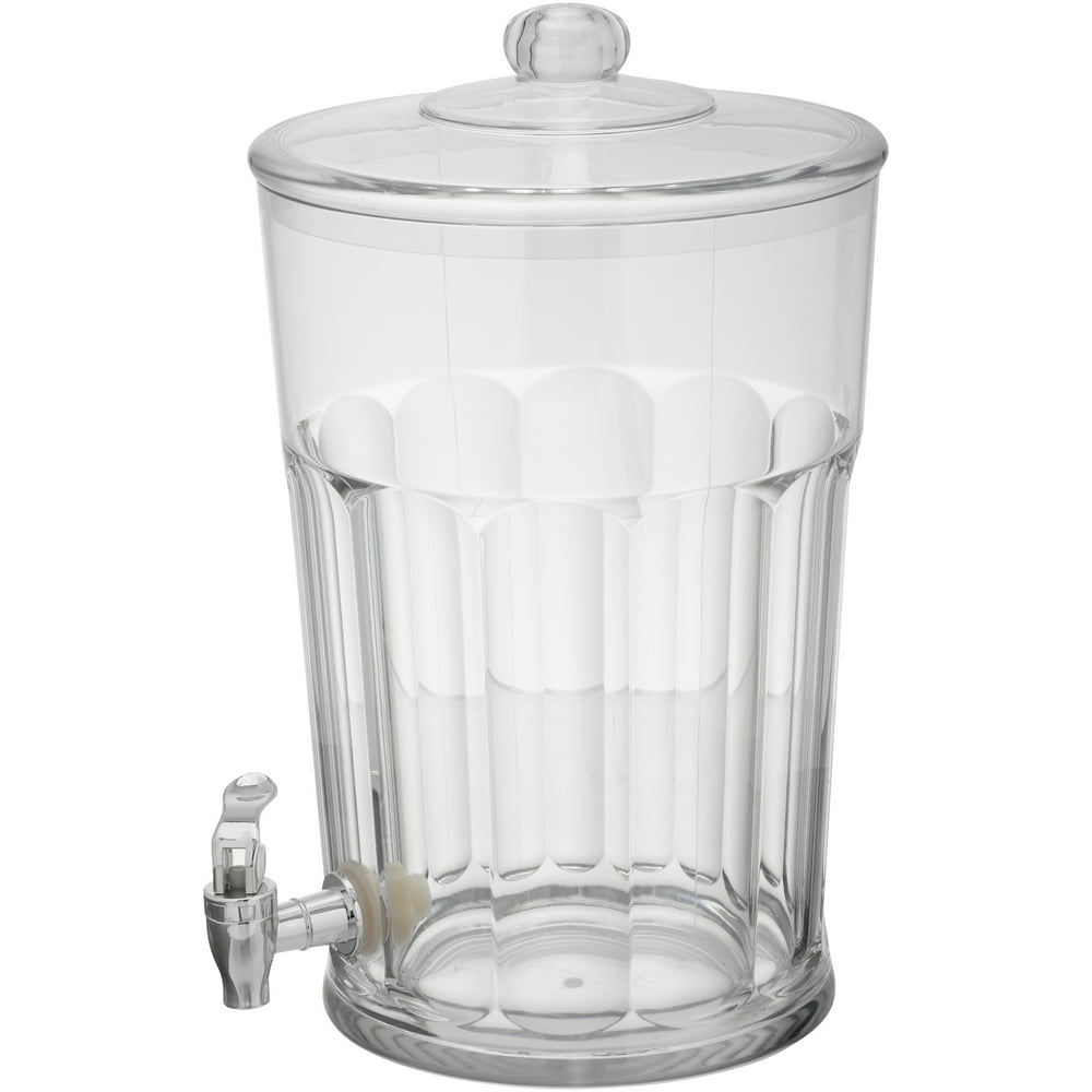 Mainstays Diner Beverage Dispenser with Lid, 6.5 quart / 1.6 gallon