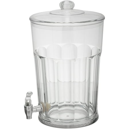 - Mainstays Diner Beverage Dispenser with Lid, 6.5 quart / 1.6 gallon
