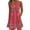 Red, variant on Womens Sleeveless Button down Sundress Summer Floral Printed Mini Dress Casual Loose Crew Neck Short Beach Dress with Pocket Red XL