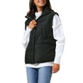 thumbnail image 4 of INSPIRE CHIC Women's Puffer Vest Stand Collar Sleeveless Winter Lightweight Vests Warm Padded Jacket Coat M Black, 4 of 6