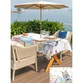 thumbnail image 4 of Outdoor Tablecloth with Umbrella Hole and Zipper, Easter Bunny Rectangle Table Cloth 52x70 Inch Waterproof Tablecloth, Blue Easter Eggs Spring Floral Butterflies Picnic Table Cover for Patio Camping, 4 of 7