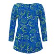 thumbnail image 5 of Ichuanyi liquidación casual de manga larga para mujeres abiertas abiertas cuello redondo flojo túnica plisada camisa blusa blusa ICHUANYI WER202308211201, 5 of 5