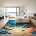 thumbnail image 3 of ODIKA 5'x7' Machine Washable Non-Slip Area Rug, Contemporary Teal High Traffic Rug, Blue, 1061883, 3 of 7