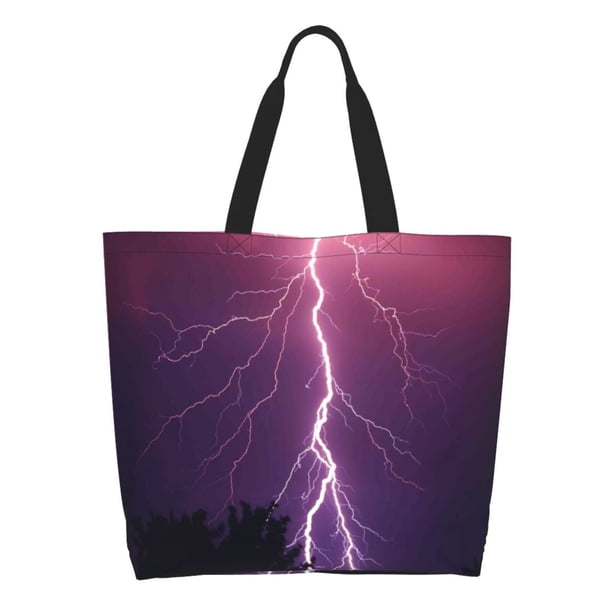 Easygdp Thunderstorm Violet Purple Bolsas Tote para Mujer, Bolsos de Hombro para Viaje, Bolsos de Mano de Gran Capacidad para Compras y Trabajo