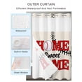 thumbnail image 4 of No Hook Shower Curtain with Snap-in Liner, White Red Baseball Waterproof Fabric Bathroom Curtains, Modern Art Funny Words Bath Curtains & Mesh Top Window Stand Up Stall 36"x72", 4 of 9