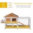 thumbnail image 3 of 65" Yellow Wooden Rabbit Hutch & Pet Playpen – Secure Indoor Home for 1-3 Rabbits, Storage Box, Easy-Clean Trays, Spacious Living Area, 35" H, 3 of 7