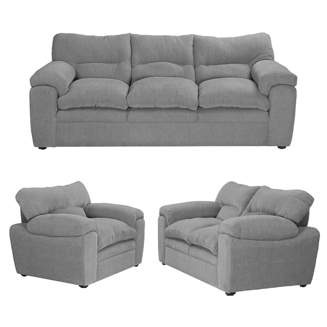 Cosmo Sala 3 Piezas (Sofa, Love y Sillon) Gris Smoke